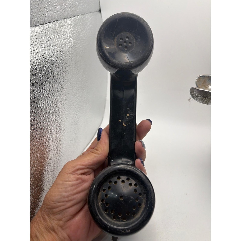 Vintage Automatic Electric Rotary Dial Phone Black Space Saver Wall Telephone - Picture 2 of 13